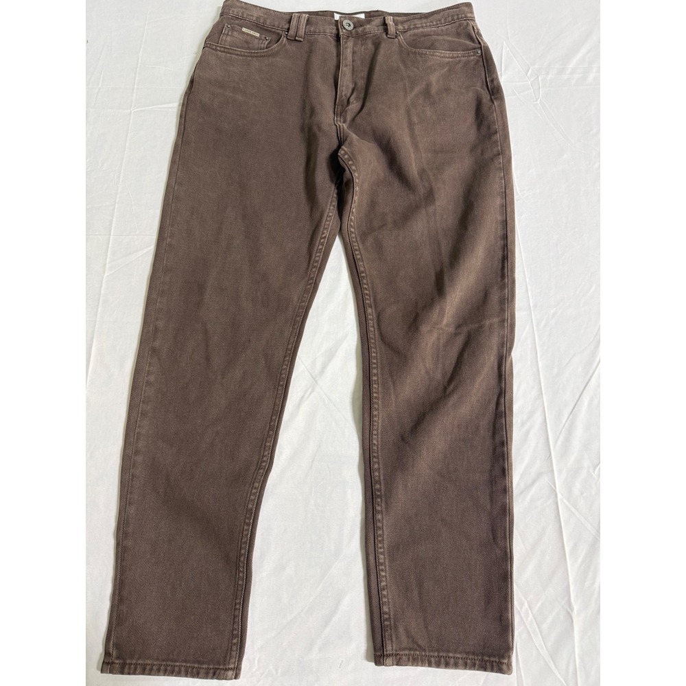 I Love Ugly Mens Brown Straight Leg Jeans Streetwear Workwear Denim Pants